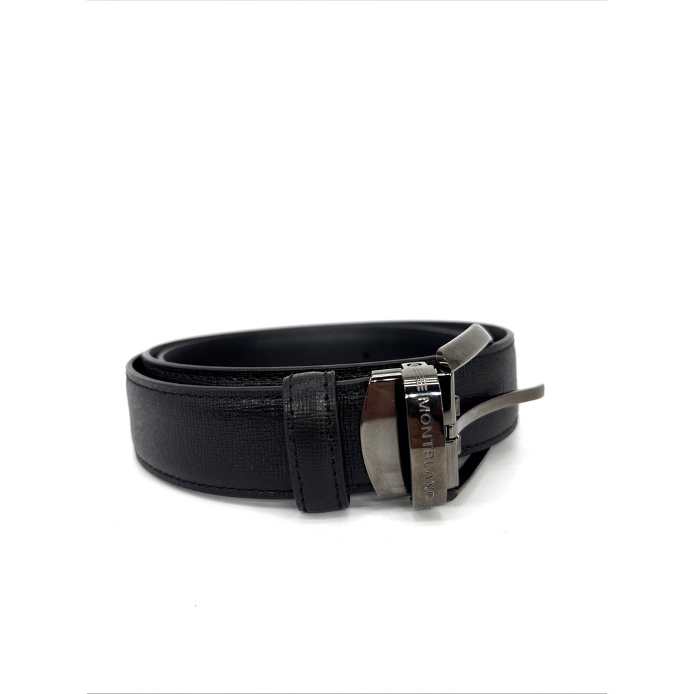 MONTBLANC Leather Belt Men's Medium Black 10FAP Measurement in Description